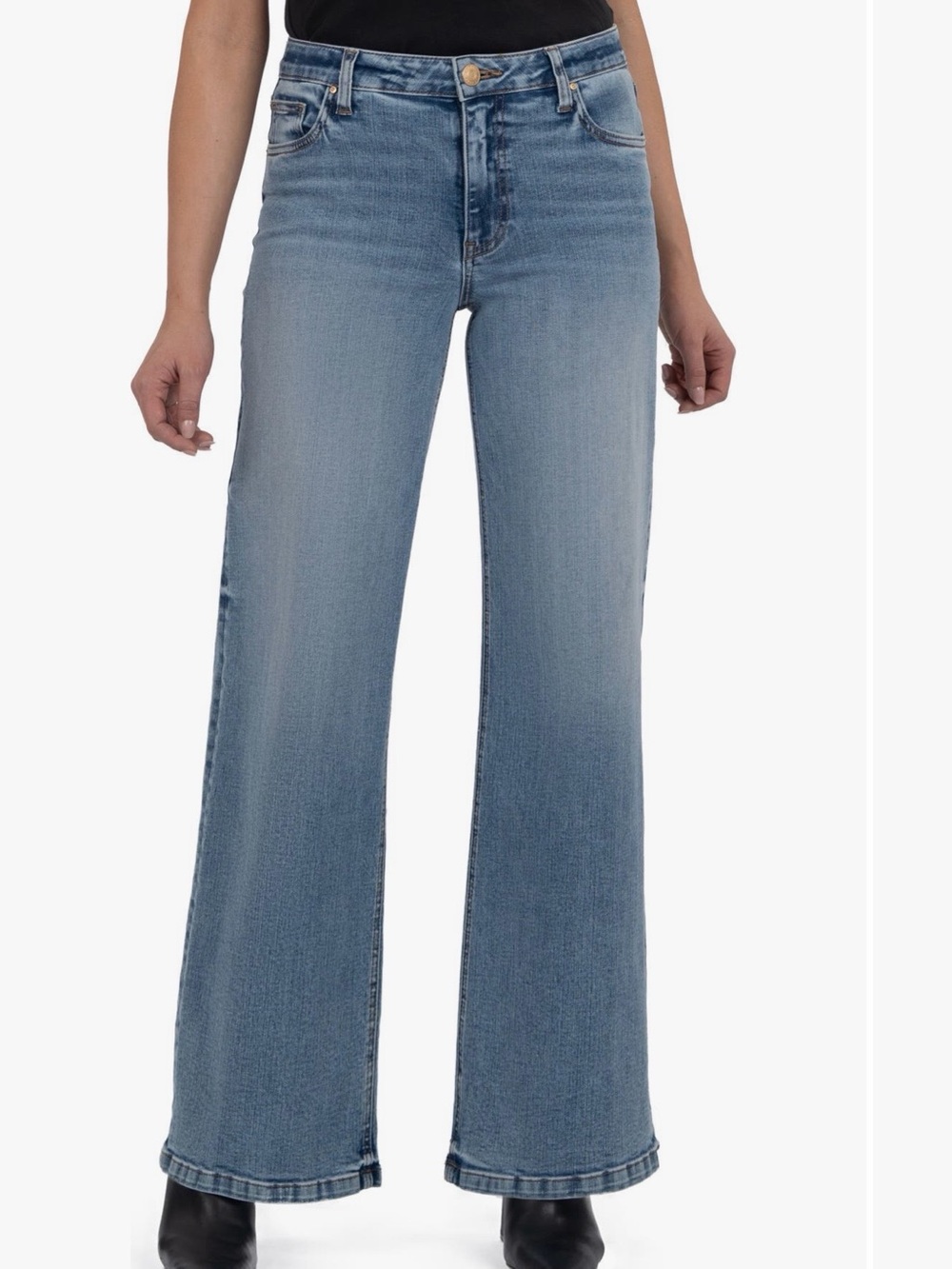 Kut from the Kloth Light Blue High-Rise Wide Leg Jeans